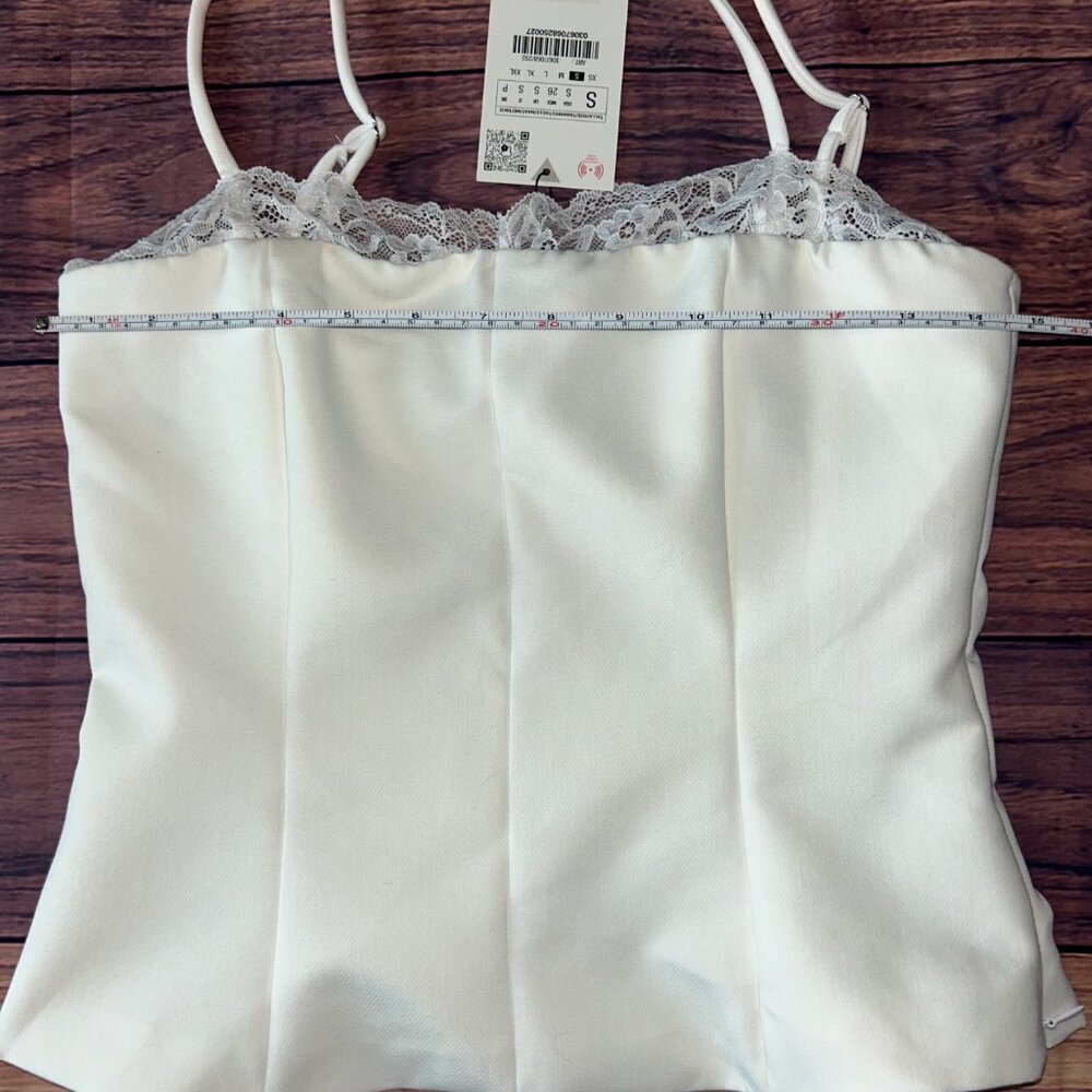 Zara White Lace Trim Camisole Top - New with Tags - Picture 9 of 11